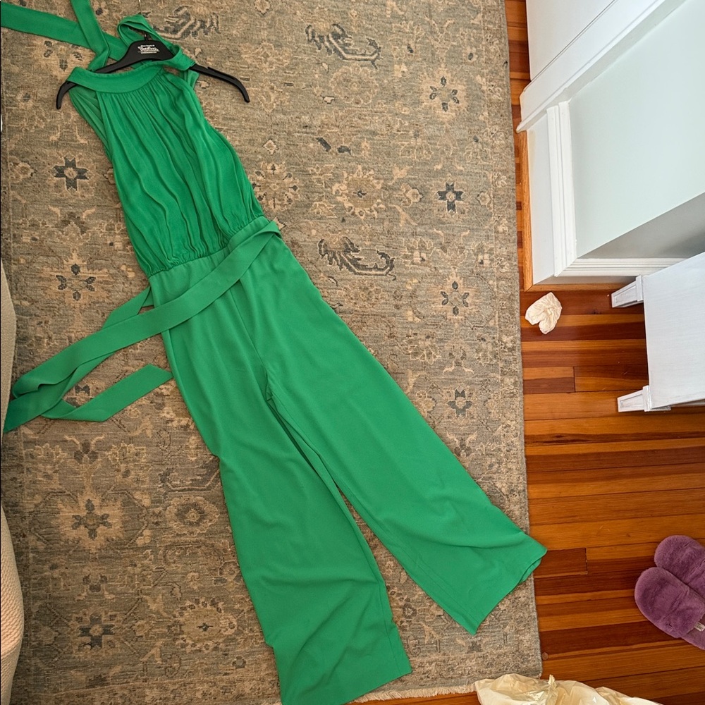 Green Sleeveless Jumpsuit - Picture 2 of 7
